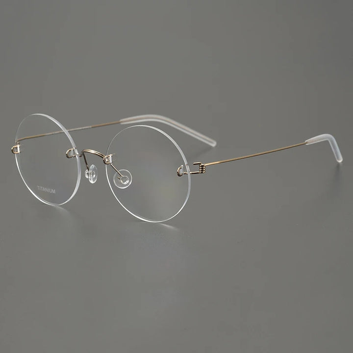 Bobbie Women's Rimless Round Screwless Titanium Eyeglasses 963356