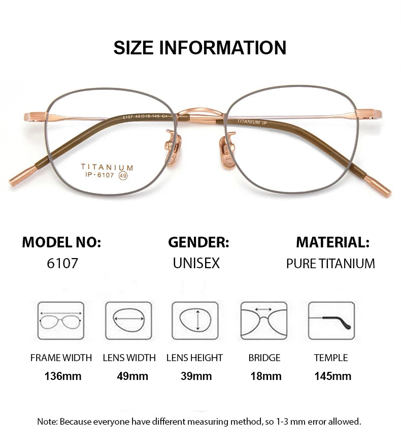 Summer Flower Women's Full Rim Oval Square Titanium Eyeglasses 61087 Full Rim Summer Flower