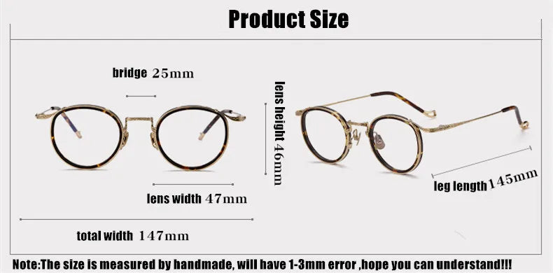Aimee Unisex Full Rim Round Titanium Acetate Eyeglasses 47713