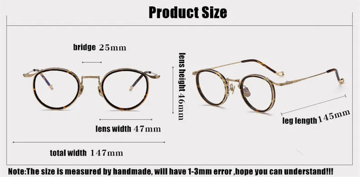 Aimee Unisex Full Rim Round Titanium Acetate Eyeglasses 47713