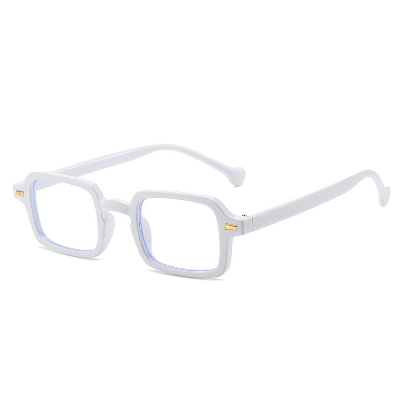 CCSpace Unisex Full Rim Rectangle Tr 90 Alloy Rivet Eyeglasses 56378 Full Rim CCspace White  