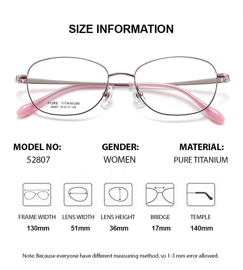 Summer Flower Women's Full Rim Oval Square Titanium Eyeglasses 852807 Full Rim Summer Flower