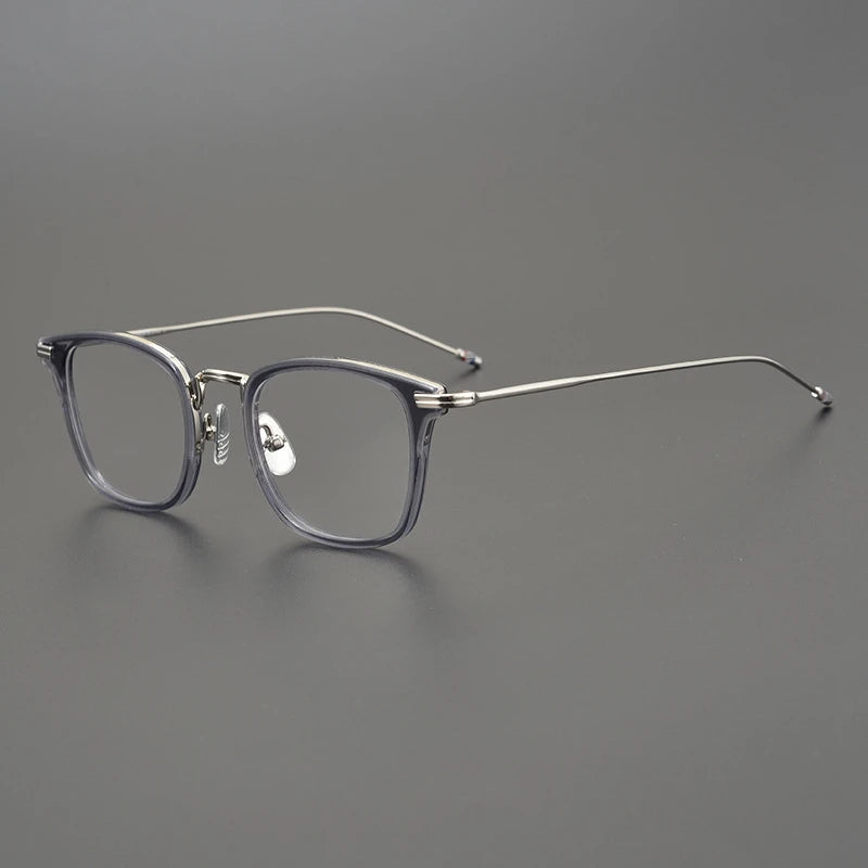 Black Mask Unisex Full Rim Big Square Titanium Alloy Eyeglasses 396905