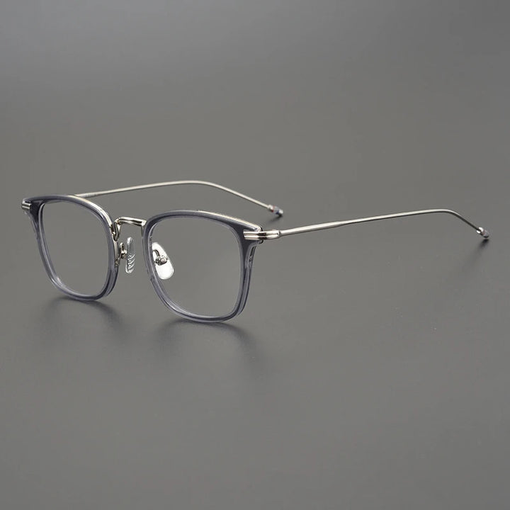 Black Mask Unisex Full Rim Big Square Titanium Alloy Eyeglasses 396905