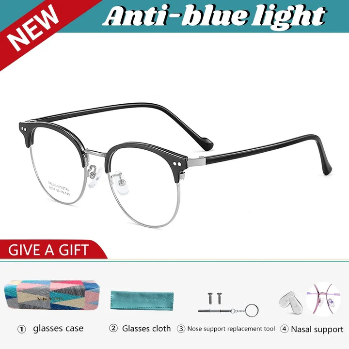 Vicky Men's Full Rim Oval Alloy Acetate Reading Glasses 8037 Reading Glasses Vicky +150 8037-C3