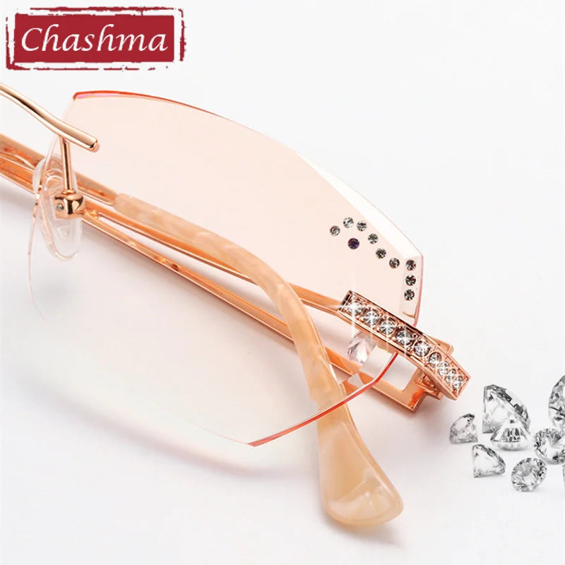 Chashma Ottica Women's Rimless Oval Titanium Eyeglasses 3010 Rimless Chashma Ottica   