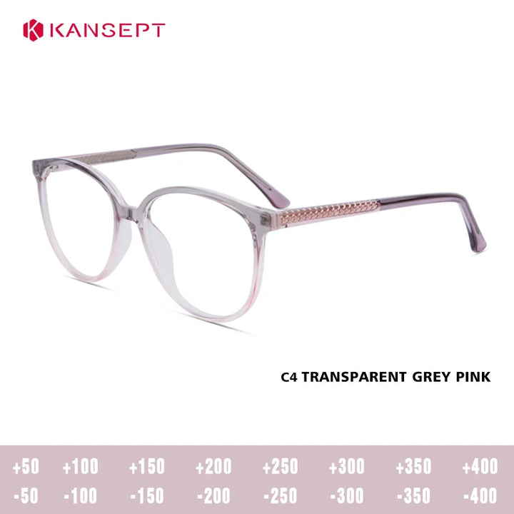 Kansept Women's Full Rim Oval Square Tr 90 Alloy Reading Glasses 25006