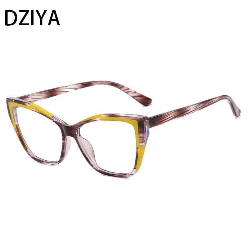Dziya Women's Full Rim Square Cat Eye Tr 90 Presbyopic Reading Glasses 60858 Reading Glasses Dziya +25 C2 