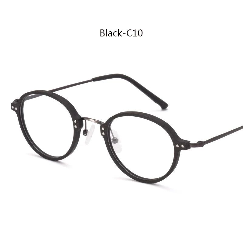 Hdcrafter Womens Full Rim Round Acetate Titanium Frames 810300 — view 6 | Hdcrafter Eyeglasses at FuzWeb