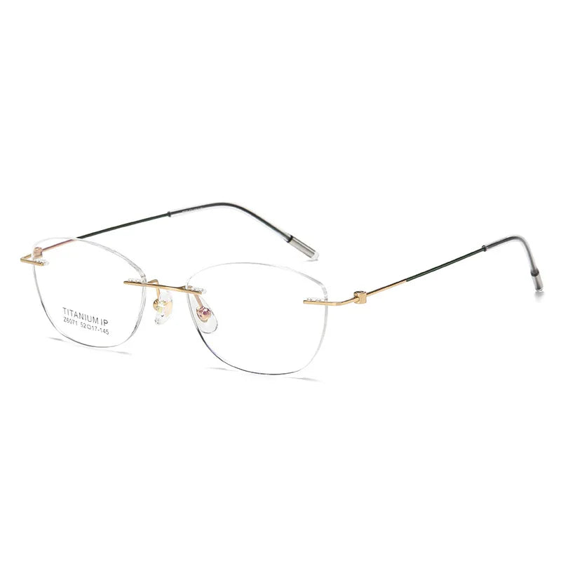 Yimaruili Women's Rimless Putterfly Cat Eye Titanium Eyeglasses 56071