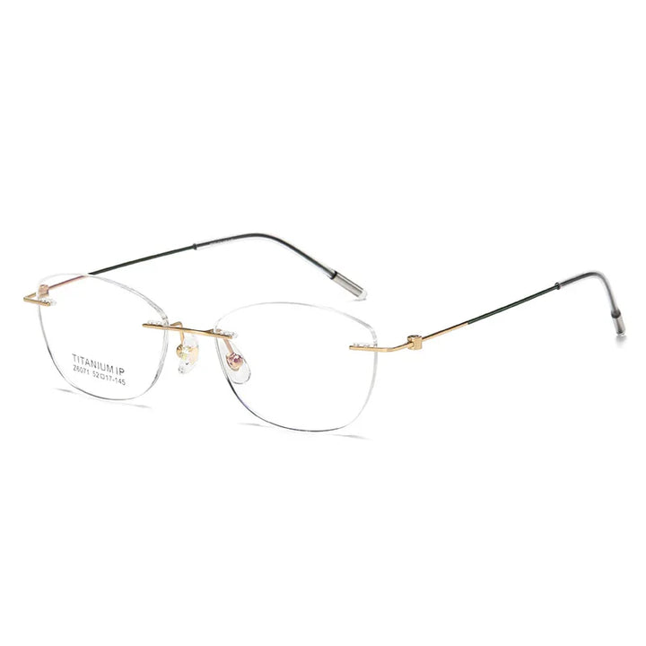 Yimaruili Women's Rimless Putterfly Cat Eye Titanium Eyeglasses 56071