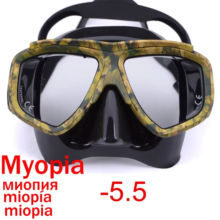 Aleefa Unisex Goggle Pc Silicone Tempered Glass Myopia Swim Mask 64923