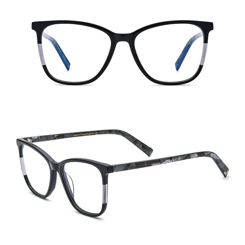 Nobler Unisex Full Rim Square Acetate Eyeglasses 19328 Full Rim Nobler C7  