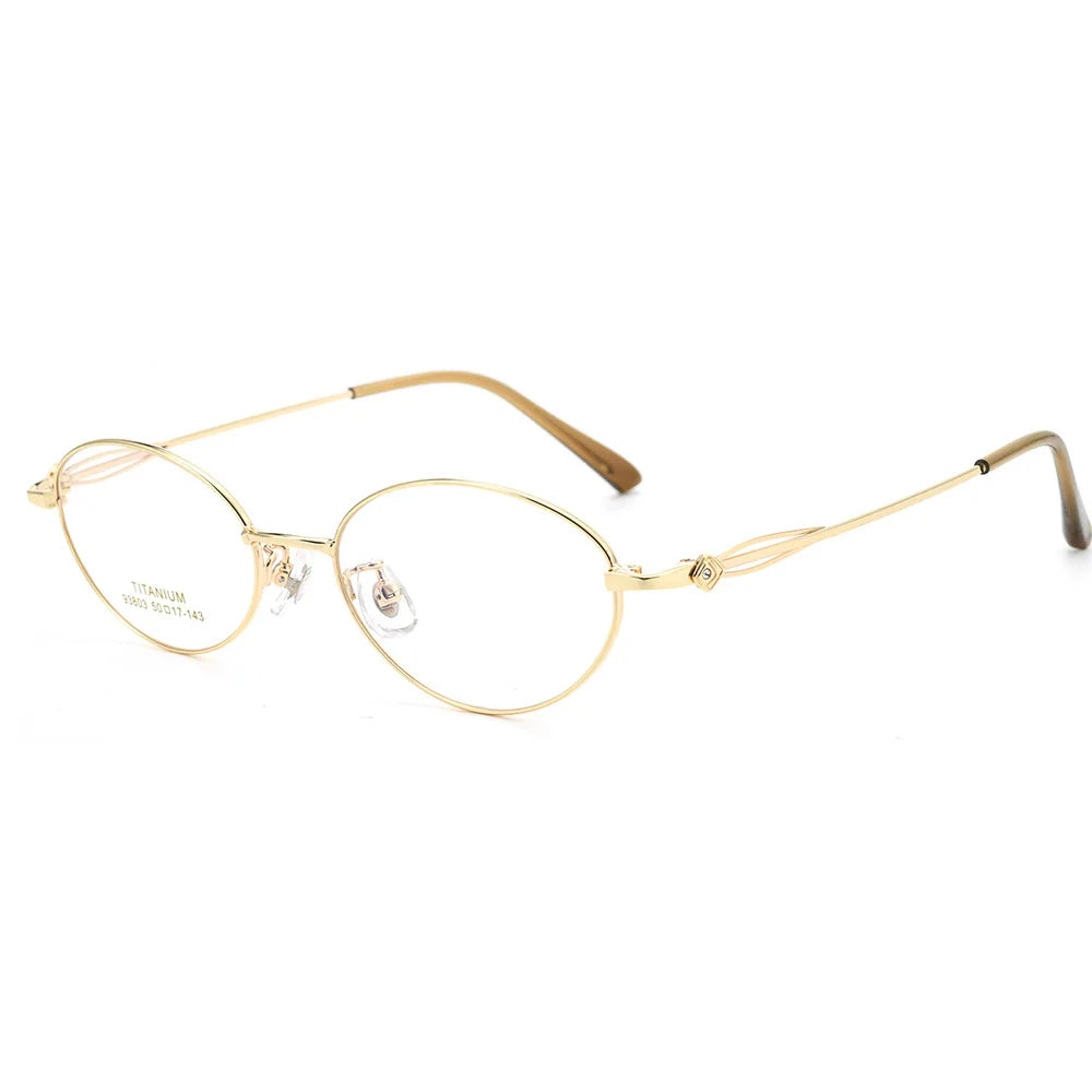 Gmei Optical 93803 women's oval titanium prescription eyeglasses — view 5