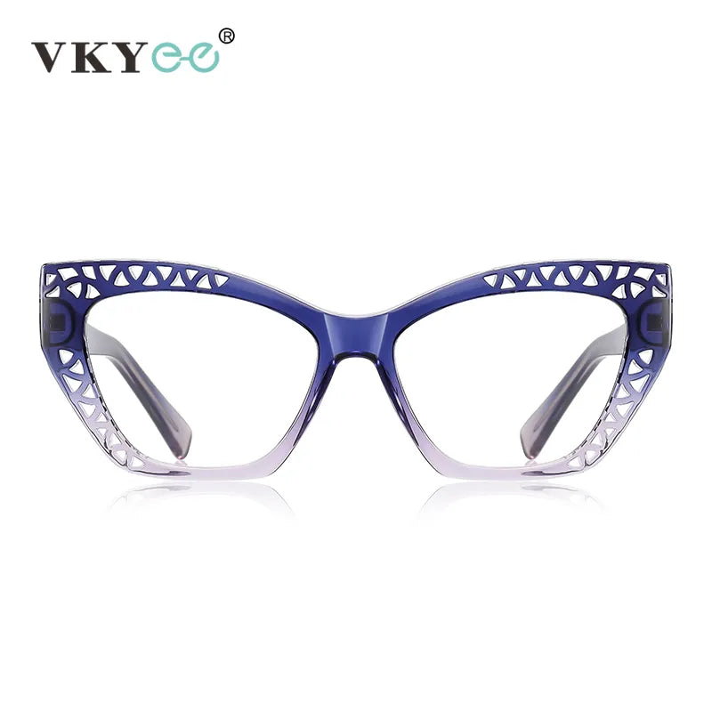 Vicky Women's Full Rim Square Cat Eye Tr 90 Alloy Reading Glasses 2182 Reading Glasses Vicky   