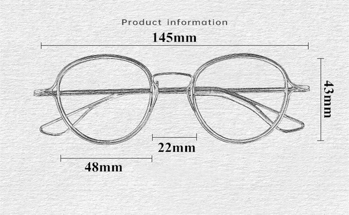 Black Mask Unisex Full Rim Round Titanium Eyeglasses 59100