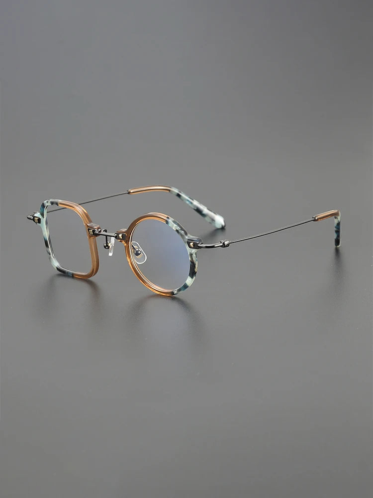 Nobler Unisex Full Rim Round Square Acetate Titanium Eyeglasses 1226 Full Rim Nobler   