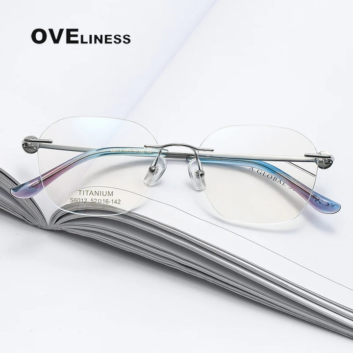 Oveliness Women's Rimless Oval Square Titanium Eyeglasses 196012 Rimless Oveliness   