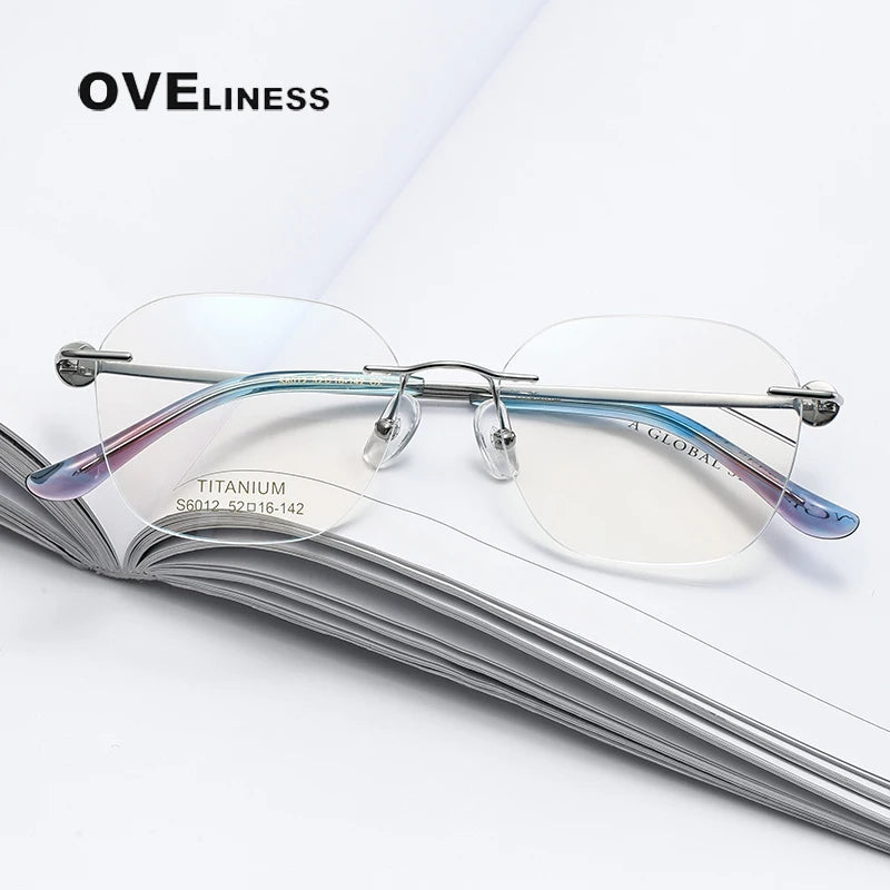 Oveliness Women's Rimless Oval Square Titanium Eyeglasses 196012 Rimless Oveliness   