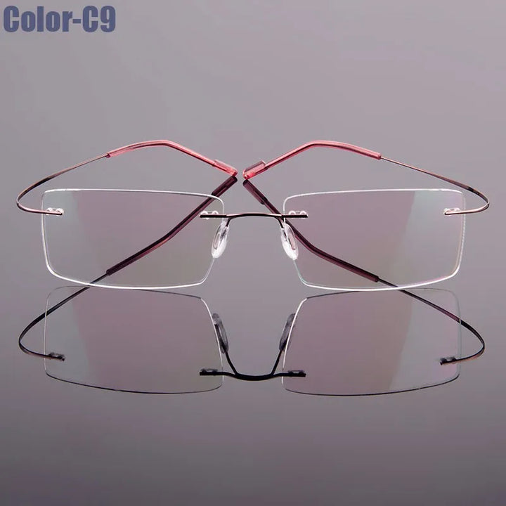 Hotony Unisex Rimless Alloy Prescription Eyeglasses 5018 - view 15