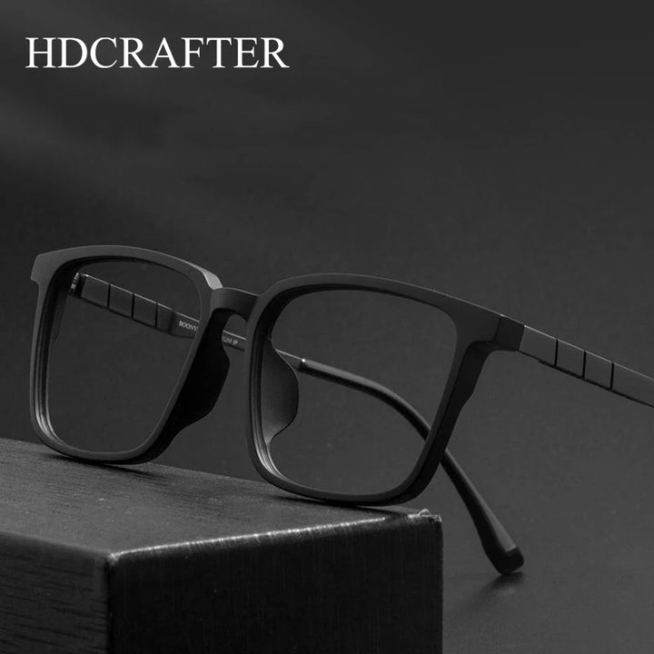 Hdcrafter Unisex Full Rim Square Titanium Tr 90 Eyeglasses 499007 Full Rim Hdcrafter Eyeglasses