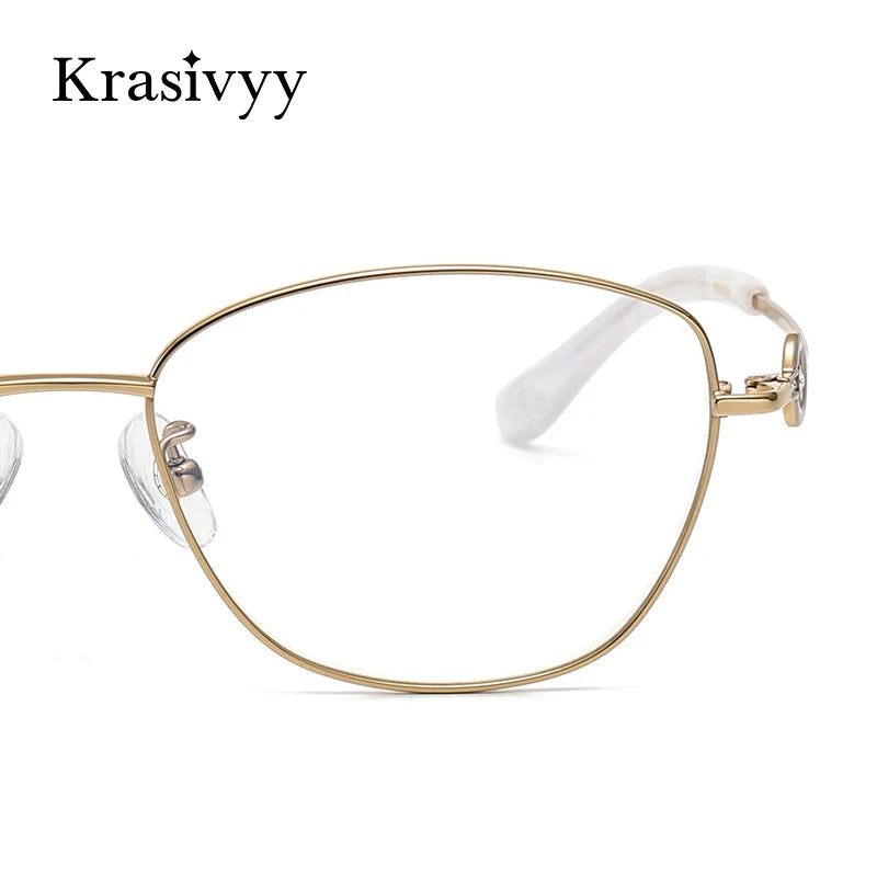 Krasivyy Women's Full Rim Oval Square Titanium Eyeglasses 6007 Full Rim Krasivyy   