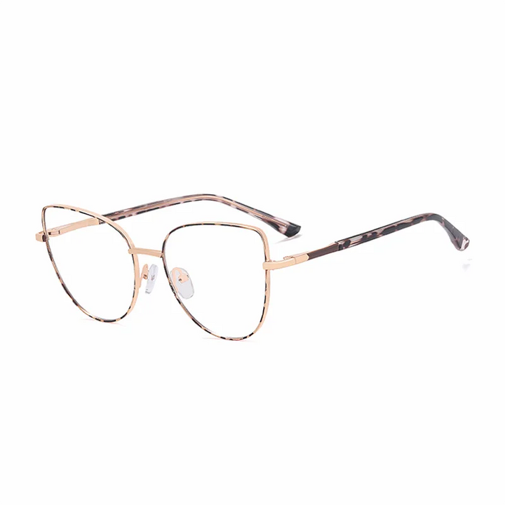 Ralferty Women's Full Rim Square Cat Eye Alloy Eyeglasses R81530 Full Rim Ralferty C3 Leopard CHINA 