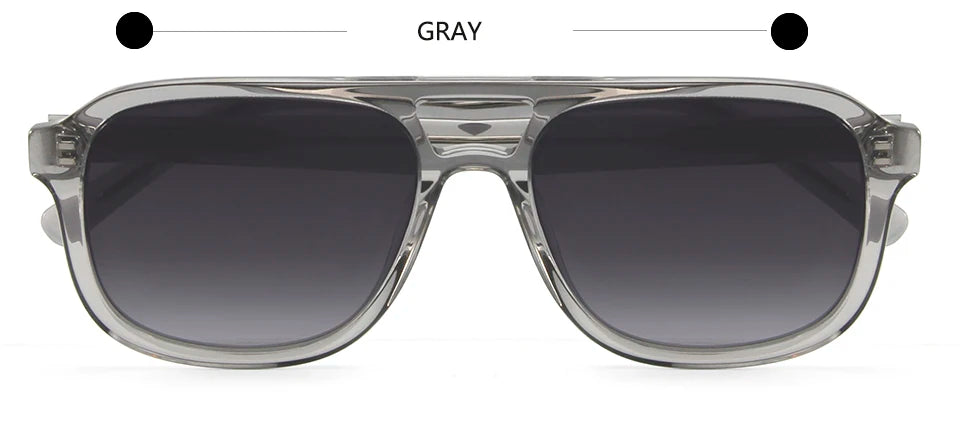 Esnbie Unisex Full Rim Square Double Bridge Acetate Sunglasses 230271