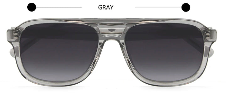Esnbie Unisex Full Rim Square Double Bridge Acetate Sunglasses 230271