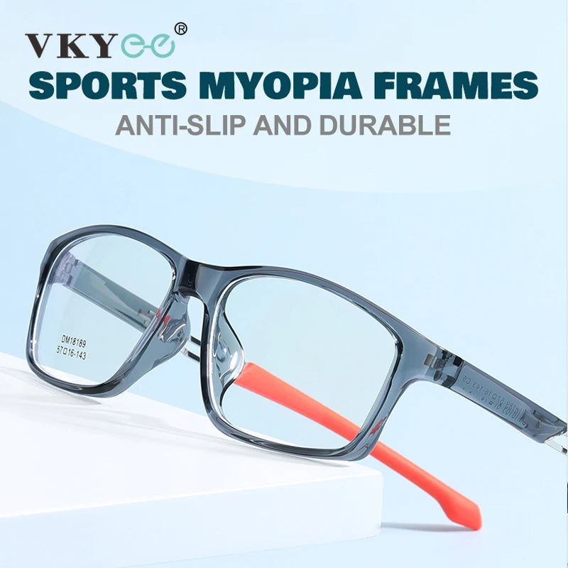 Vicky Men's Full Rim Square Tr 90 Silicone Sport Reading Glasses 18189 Reading Glasses Vicky   