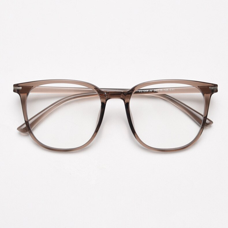 CCspace Unisex Full Rim Square Tr 90 Titanium Eyeglasses 56736 Full Rim CCspace C11Tea  
