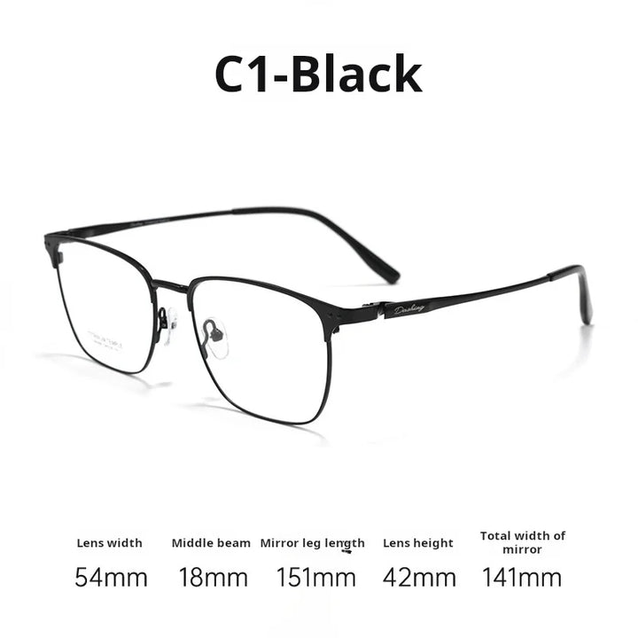 Momoja Unisex Full Rim Brow Line Square Titanium Eyeglasses 76066