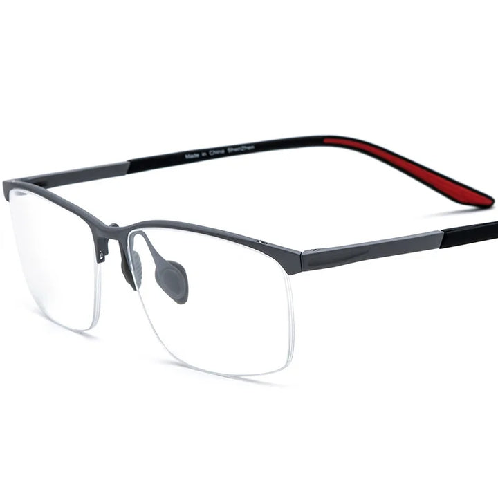 Chashma Unisex Semi Rim Square Brow Line Titanium Eyeglasses 17301