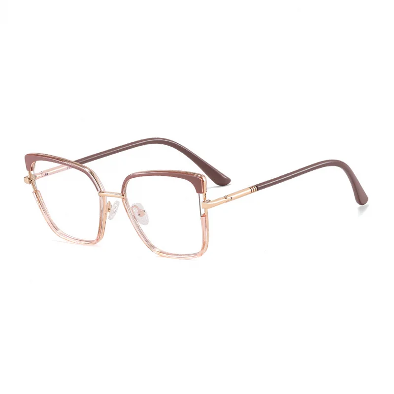 Ralferty Women's Full Rim Big Square Tr 90 Acetate Eyeglasses R83602 Full Rim Ralferty C7 Khaki CHINA 