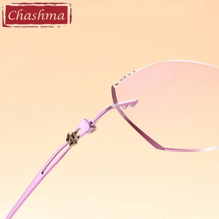 Chashma Ottica Women's Rimless Oval Square Titanium Eyeglasses 3028 Rimless Chashma Ottica   