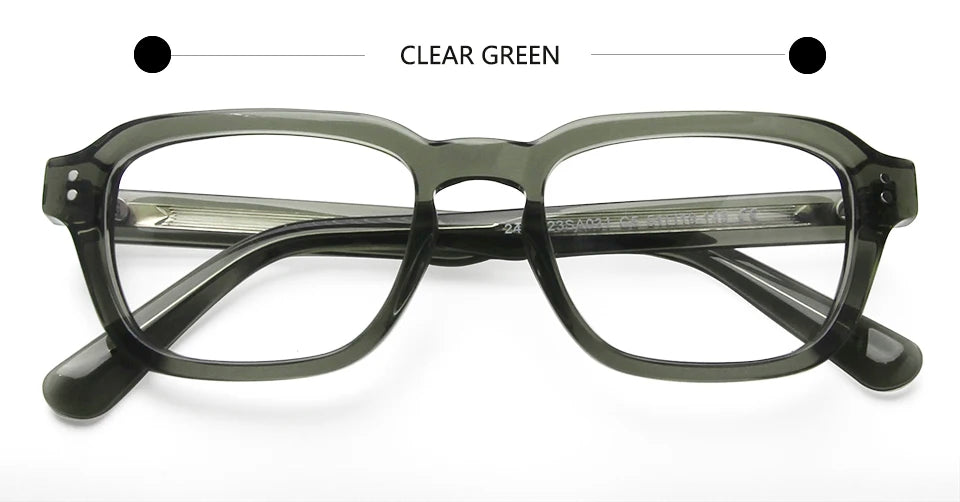 Esnbie Unisex Full Rim Square Thick Acetate Eyeglasses 23031 Full Rim Esnbie clear green  