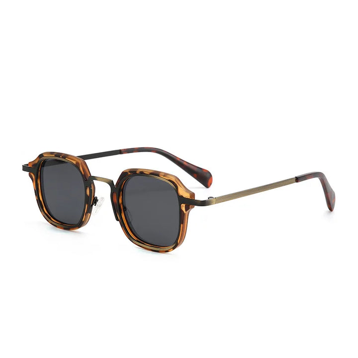 Zirosat Unisex Full Rim Flat Top Square Alloy Acetate Sunglasses Y7254 Sunglasses Zirosat C2  