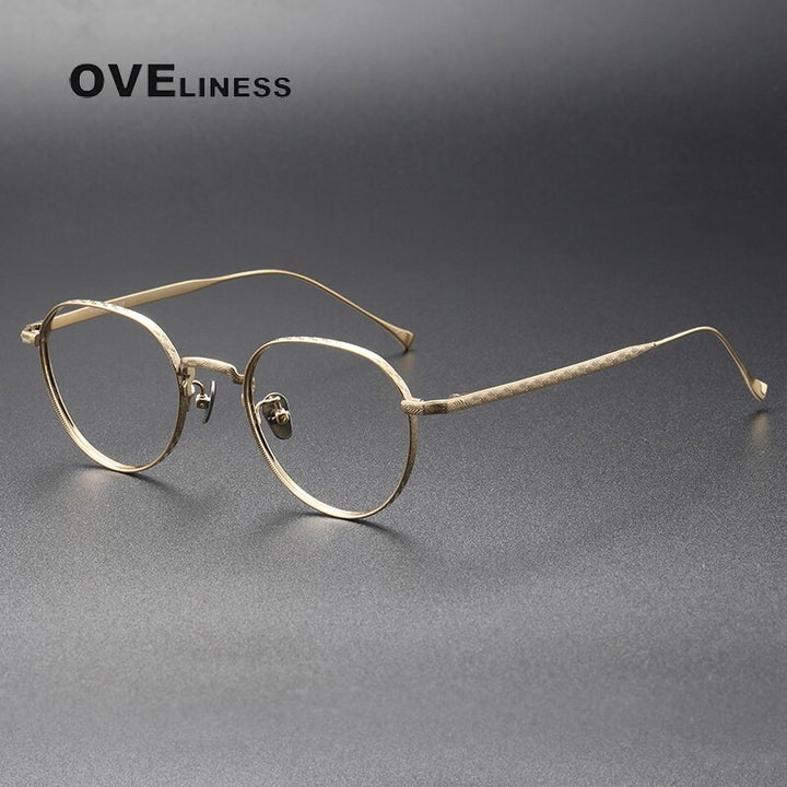 Oveliness Unisex Full Rim Square Titanium Eyeglasses 169 Full Rim Oveliness gold  