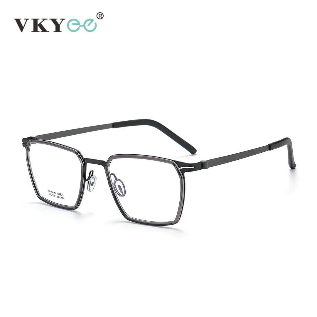 Vicky Women's Full Rim Square Screwless Titanium Reading Glasses 42621 Reading Glasses Vicky   