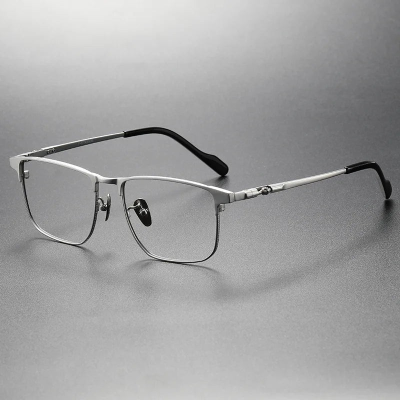 Aimee Unisex Full Rim Square Rectangle Titanium Acetate Eyeglasses 5159 Full Rim Aimee Silver  