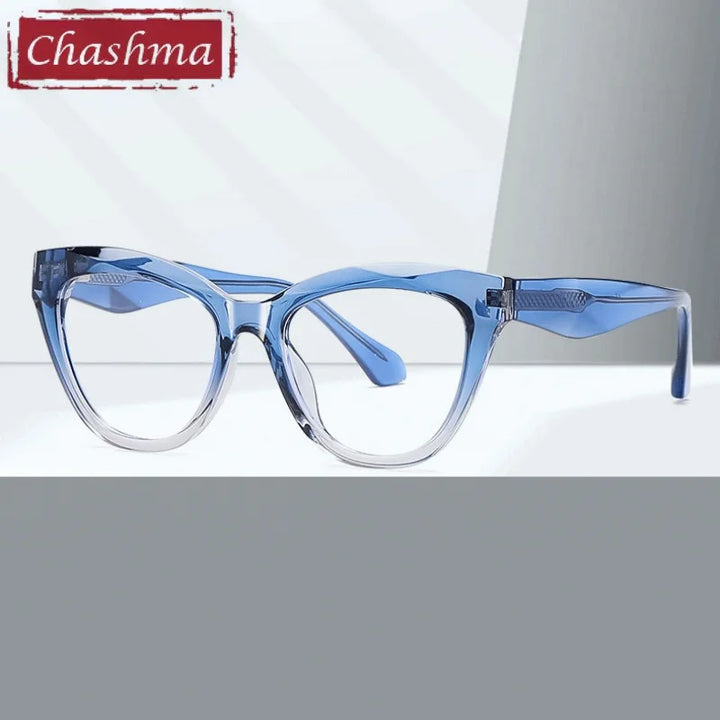 Chashma Ochki Women's Full Rim Square Cat Eye Tr 90 Alloy Eyeglasses 881080