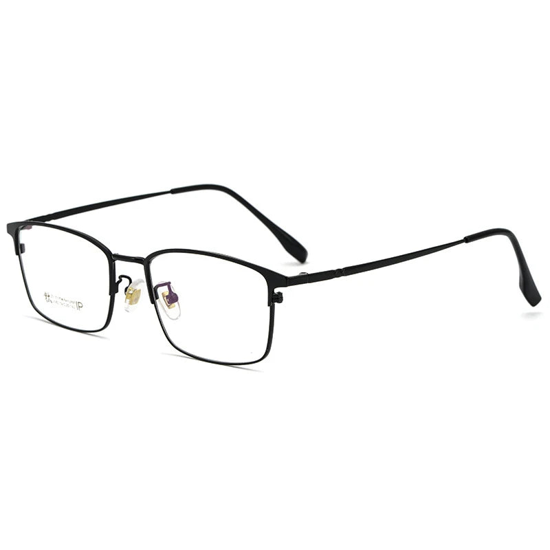 Hotochki Men's Full Rim Polygon Square Alloy Eyeglasses 942082 Full Rim Hotochki black