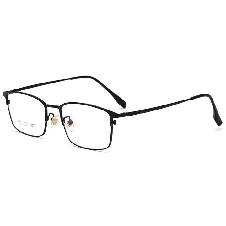 Hotochki Men's Full Rim Polygon Square Alloy Eyeglasses 942082 Full Rim Hotochki black