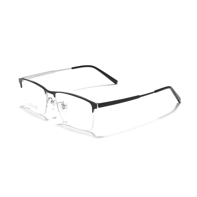 Yimaruili Men's Semi Rim Square Titanium Eyeglasses 89579