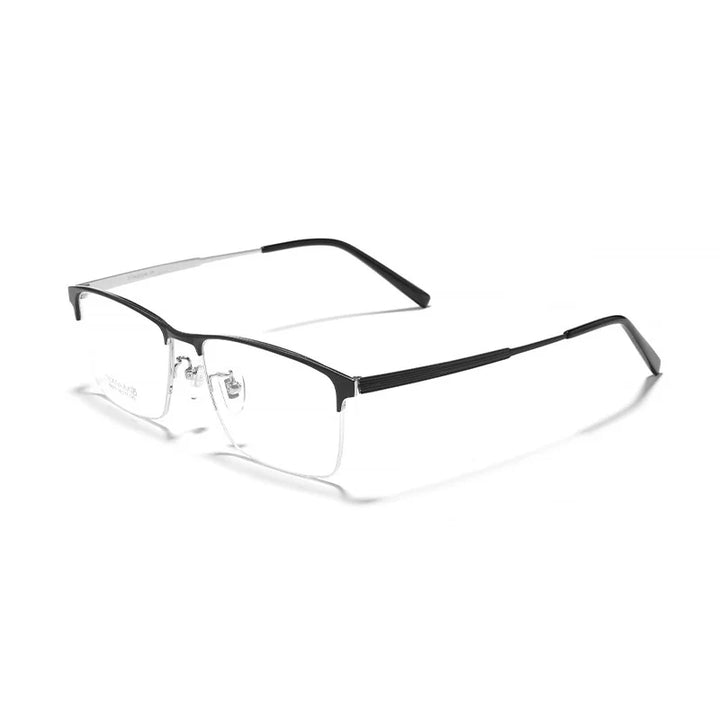 Yimaruili Men's Semi Rim Square Titanium Eyeglasses 89579