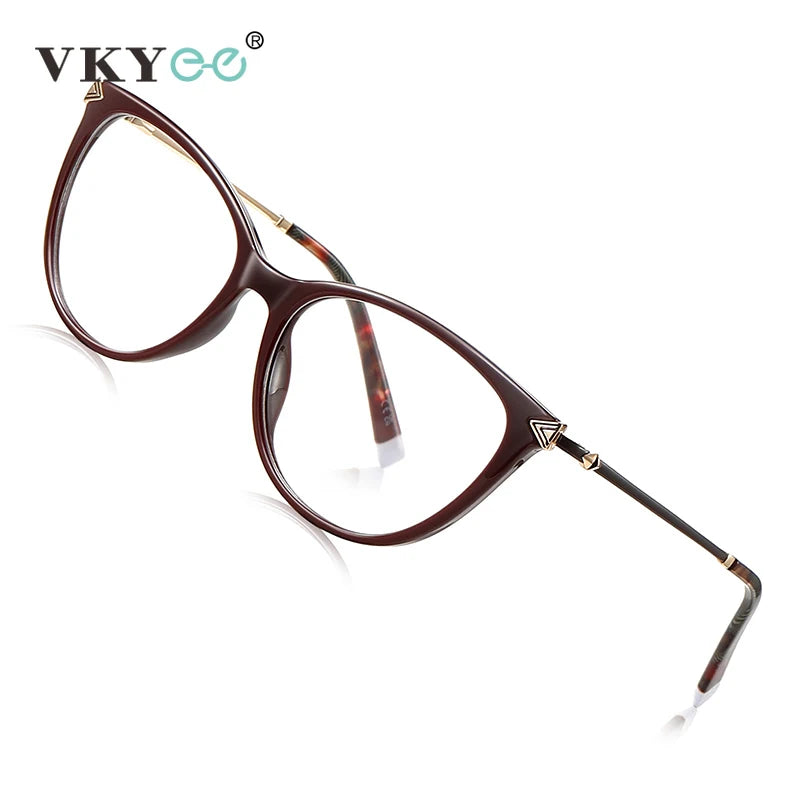 Vicky Women's Full Rim Square Cat Eye Tr 90 Alloy Reading Glasses 77235