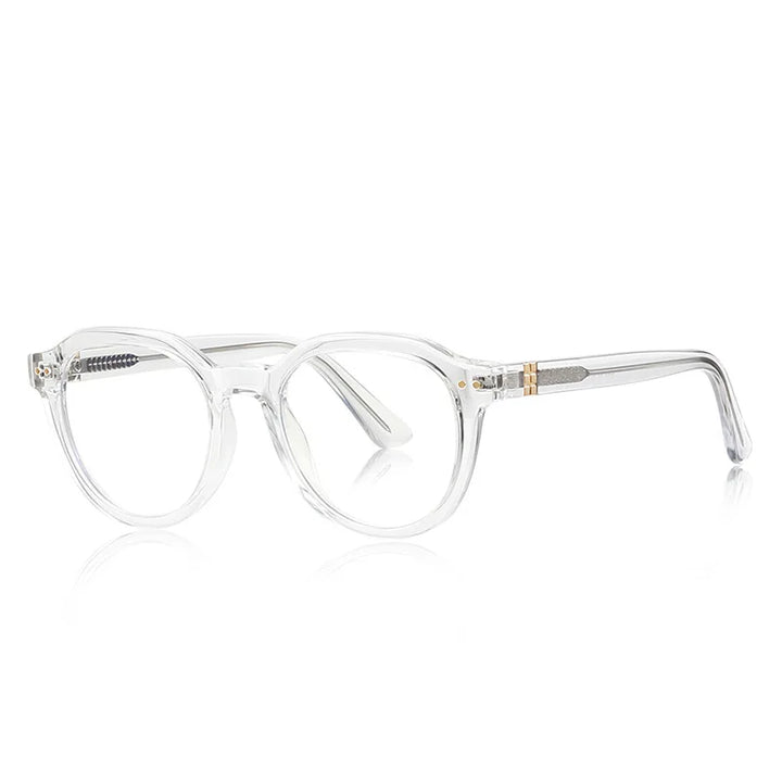 CCspace Men's Full Rim Polygon Oval Tr 90 Alloy Rivet Reading Glasses 802694