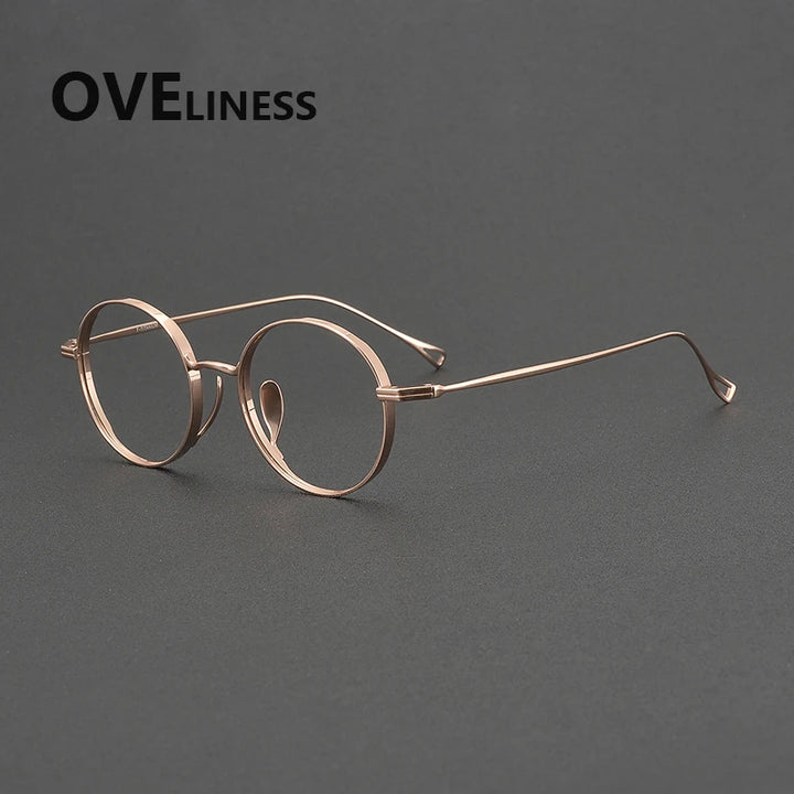 Oveliness Unisex Full Rim Round Titanium Eyeglasses 64003