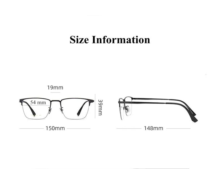 Chashma Ottica Unisex Semi Rim Square Titanium Eyeglasses 2209 Semi Rim Chashma Ottica   