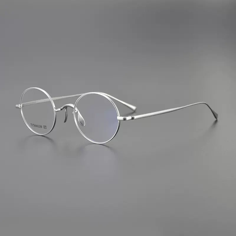 Gatenac Unisex Full Rim Round Titanium Eyeglasses Gxyj1064 Full Rim Gatenac Silver  